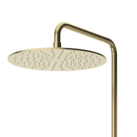 LEAF-CVDA-30-L-SR Душевая стойка телескопическая, с изливом с верхним и ручным душем, верхний душ диаметр 230 мм АБС пластик, исполнение Sunrise - Gidratop.ru изображение