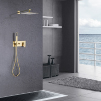 Душевая система ABBER Daheim AF8218G скрытого монтажа без излива, золото матовое - Gidratop.ru изображение