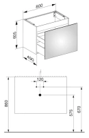 Тумба под раковину Keuco Plan 80 x 60.5 см подвесная, белый, 32962180000 - Gidratop.ru изображение