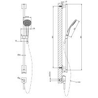 GESSI Rilievo штанга в комплекте с душевой лейкой, шланг 1,50 м, вывод воды из стены, цвет: хром - Gidratop.ru изображение