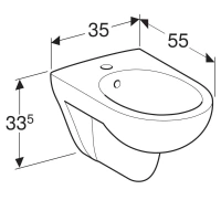 Биде Geberit Renova 233040000 подвесное, цвет белый - Gidratop.ru изображение