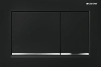 Клавиша Geberit Omega Type 30 115.080.KM.1, черная, глянцевый хром - Gidratop.ru изображение