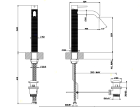 GESSI 316 смеситель для раковины на 1 отверстие, высокий, h=305мм, с донным клапаном, излив 156мм, цвет: steel brushed - Gidratop.ru изображение