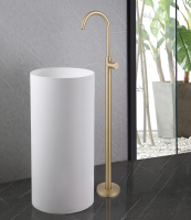 Смеситель ABBER Wasser Kreis AF8141G напольный для раковины, золото матовое - Gidratop.ru изображение