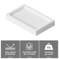 Душевой поддон ABBER AD3C119 110х90 прямоугольный, акриловый, белый - Gidratop.ru изображение