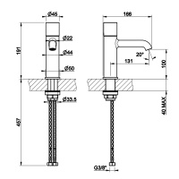 GESSI HABITO TRAME смеситель для раковины на 1 отверстие, однорычажный, без донного клапана, цвет Copper Brushed PVD - Gidratop.ru изображение