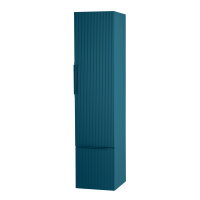 PREMIUM Колонна подвесная с распашной дверью, с зеркалом внутри, одним выдвижным ящиком, реверсивная 55508 Plisse Blu petrolio, 35x38x150 - Gidratop.ru изображение