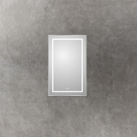 Зеркало в алюминиевой раме со встроенным светильником, сенсорным выключателем и подогревом, SPC-KRAFT-500-800-LED-TCH-WARM, 500x32x800 мм - Gidratop.ru изображение