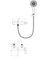 Смеситель для ванны с душем WONZON & WOGHAND STICK, Брашированный никель (WW-88639017-BN) - Gidratop.ru изображение
