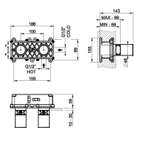 Gessi Emporio Via tortona встраиваемая часть для смесителя с изливом., цвет: Chrome - Gidratop.ru изображение