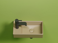 Умывальник подвесной прямоугольный (чаша справа, отверстие под смеситель слева) цвет капучино матовый Element 407x217x100 - Gidratop.ru изображение