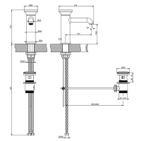 GESSI Origini смеситель для раковины c донным клапаном, с отделочной вставкой, цвет Finox Brushed Nickel - Gidratop.ru изображение