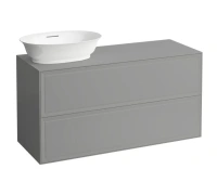 Тумба под раковину Laufen New Classic 117.5 х 45.5 х 60 см, 4.0608.3.085.627.1, подвесная, серый, отверстие слева - Gidratop.ru изображение