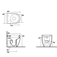 унитаз приставной 48см, слив в стену, в комплекте с крепежом WB5N, цвет белый - Gidratop.ru изображение
