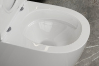 Унитаз ABBER Bequem AC1111T приставной белый, безободковый, смыв торнадо - Gidratop.ru изображение