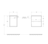 BELLAGIO Шкафчик подвесной с одной дверцей, совместимый с базой под раковину, 54863 grafite, 35x46x48 - Gidratop.ru изображение