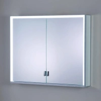 Зеркальный шкаф Keuco Royal Lumos 14304172301, 100 см, с подсветкой, серебристый анодированный/белое стекло - Gidratop.ru изображение