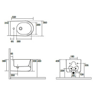 Биде подвесное с 1 отв. под смеситель 55х35 см, с креплениями WB9N., цвет: черный матовый - Gidratop.ru изображение