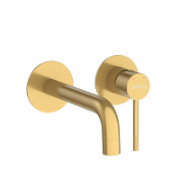 RELAX-BLI2-1-BORO-W0 Смеситель для раковины встраиваемый с внутренней частью, без донного клапана, брашированное золото - Gidratop.ru изображение