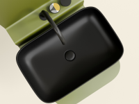 Умывальник чаша накладная прямоугольная (цвет Черный Матовый) Element 605x380x122мм - Gidratop.ru изображение