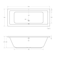 Акриловая ванна CEZARES PLANE-170-70-45-W37, 170x70x45 - Gidratop.ru изображение