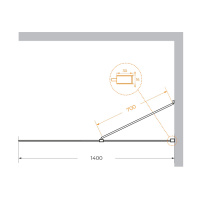 душевая перегородка универсальная LIBERTA-L-1-TB-140-C-NERO - Gidratop.ru изображение