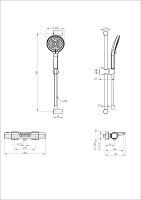 Смеситель для ванны с душевым гарнитуром и термостатом WONZON & WOGHAND Plate, Хром (WW-C2017-A-CR) - Gidratop.ru изображение