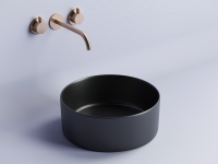 Умывальник чаша накладная круглая (цвет Черный Матовый) Element 358x358x137мм - Gidratop.ru изображение