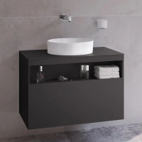 Тумба под раковину Keuco Stageline 32863970000, 80 см, 1 ящик, цвет вулканит матовый - Gidratop.ru изображение