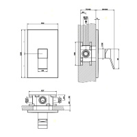 Gessi Rettangolo K встраиваемый однорычажный смеситель для душа (внешняя часть), цвет: черный - Gidratop.ru изображение