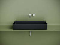 Раковина накладная прямоугольная 801x361x130, цвет черный матовый - Gidratop.ru изображение