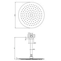 Gessi Emporio shower верхний душ потолочный, поворотная с шарниром, с защитой от известкового налёта, цвет: Mirror Steel - Gidratop.ru изображение