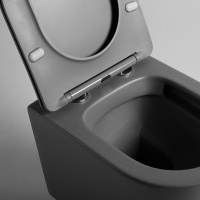 Унитаз подвесной Piatti VT1-11SMA, цвет антрацит матовый, ультратонкое soft-close сиденье - Gidratop.ru изображение