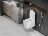 Унитаз ABBER Rechteck AC1217 подвесной белый, безободковый, смыв торнадо - Gidratop.ru изображение