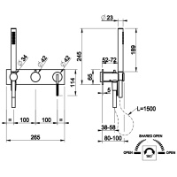 Gessi Ingranaggio встраиваемый однорычажный смеситель на 2 выхода с перекл., ручным душем с держателем и выводом воды (внешние части), цвет: хром - Gidratop.ru изображение