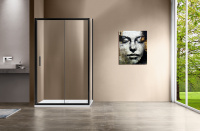 Душевой уголок Garda VSR-1G1014CLB, 1400*1000, черный, стекло прозрачное - Gidratop.ru изображение