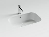 Раковина встраиваемая снизу Ceramicanova Era,  c отверстием слива - перелива, 570x395x195 мм, белый, арт.CN15006 - Gidratop.ru изображение