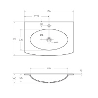 Стеклянная раковина 82415, 75x55 - Gidratop.ru изображение