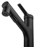 Смеситель для раковины с выдвижным изливом WONZON & WOGHAND, Черный матовый (WW-A40862-MB) - Gidratop.ru изображение