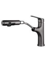 Смеситель для раковины с выдвижным изливом WONZON & WOGHAND, Темный графит (WW-AE4151-BGG) - Gidratop.ru изображение