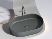 Умывальник чаша накладная овальная (цвет Темный Антрацит Матовый) Element 608x385x122мм - Gidratop.ru изображение