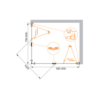 Душевой уголок CEZARES ELENA-W-ASH-2-80/90-C-Cr - Gidratop.ru изображение
