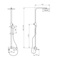 Душевая стойка ABBER Daheim AF8216B с изливом, черная матовая - Gidratop.ru изображение