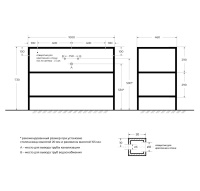 CADRO металлический двухъярусный сварной каркас под раковину, напольный, 1000х460х730, CADRO-100/46/73-2C-PIA-MET-ST - Gidratop.ru изображение