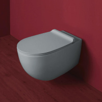 Унитаз подвесной безободковый "Rimless" 56x36.5см, цвет: cemento matt - Gidratop.ru изображение