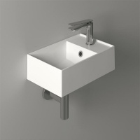 Раковина подвесная 40х27 см, правая , с 1 отв под смеситель,цвет белый - Gidratop.ru изображение