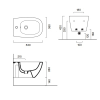 Catalano Alvea Биде подвесное 53x36, с 1 отв. под смеситель, цвет белый глянцевый - Gidratop.ru изображение