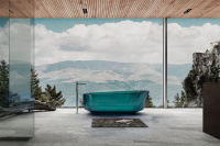 Прозрачная ванна ABBER Kristall AT9706Aquamarin бирюзовая - Gidratop.ru изображение