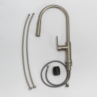 Смеситель для кухни с выдвижным изливом,двухрежимный, нержавеющая сталь, исполнение сатин BB-LAM38-IN - Gidratop.ru изображение