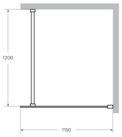 душевая перегородка CEZARES LIBERTA-L-1-115-120-C-NERO - Gidratop.ru изображение
